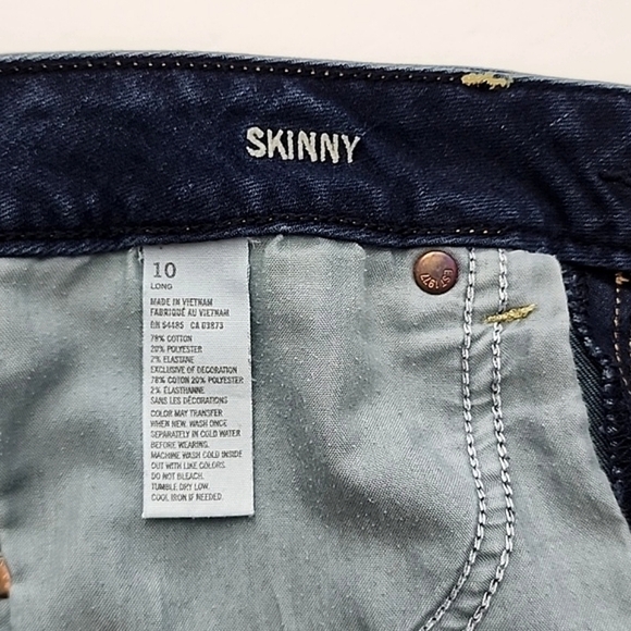 American Eagle Outfitters Women's Dark Wash Blue Skinny Jeans Stretch Sz 10 Long - Picture 10 of 15
